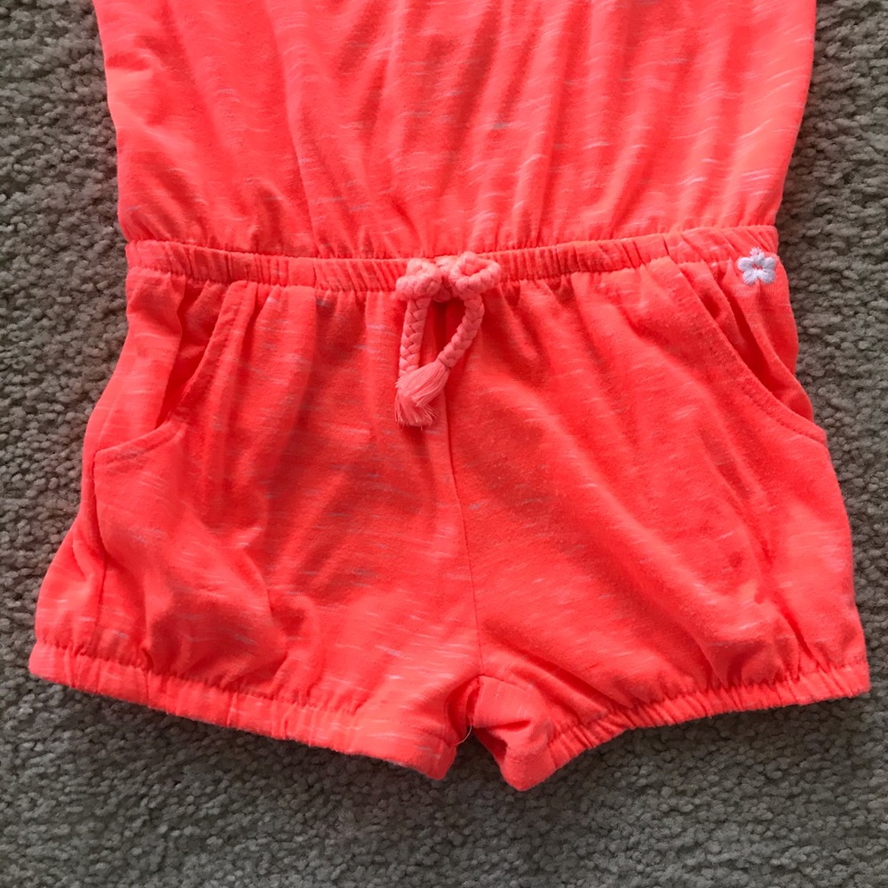 Girls Limited Too Bright Orange Romper - Picture 3 of 4